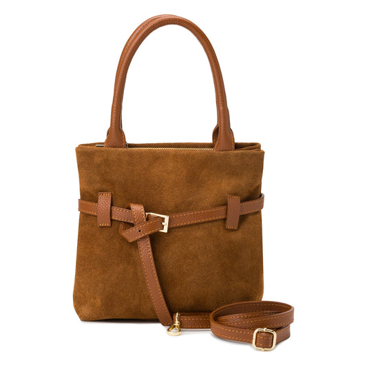 WILDLEDERTASCHE MIT BINDEDETAIL