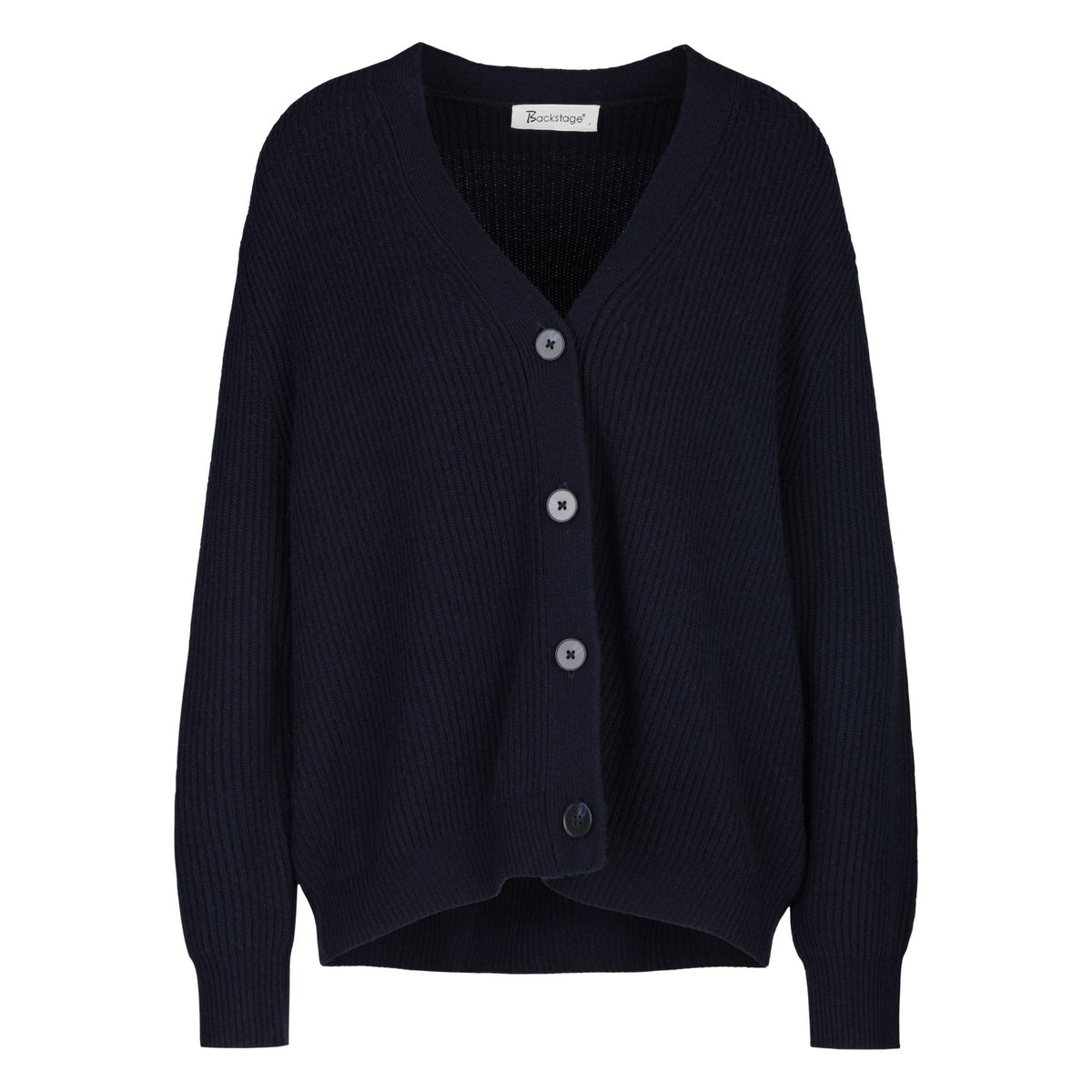 V-NECK RIB CARDIGAN