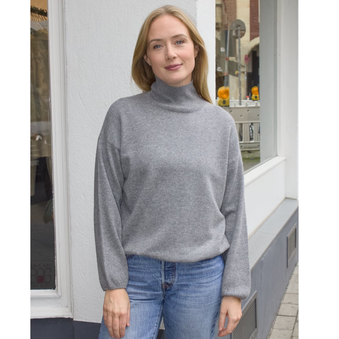 PULLOVER ROLLKANTENBÜNDCHEN CASHMERE