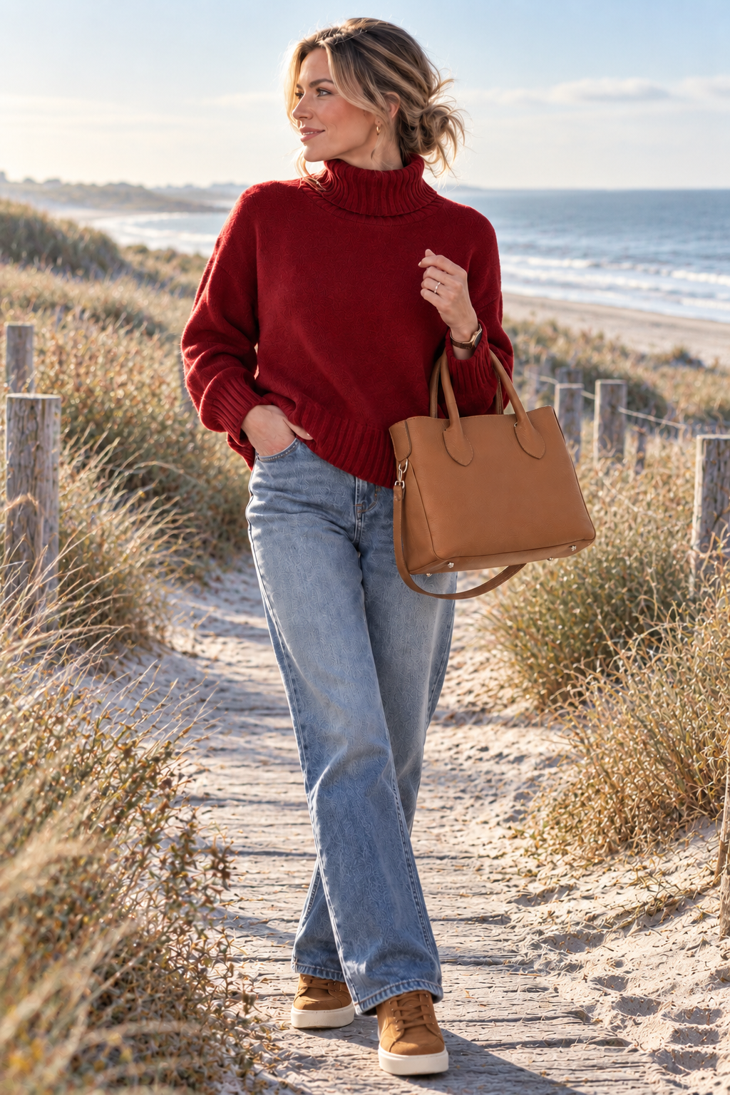 LEDERTASCHE MIT HENKELN