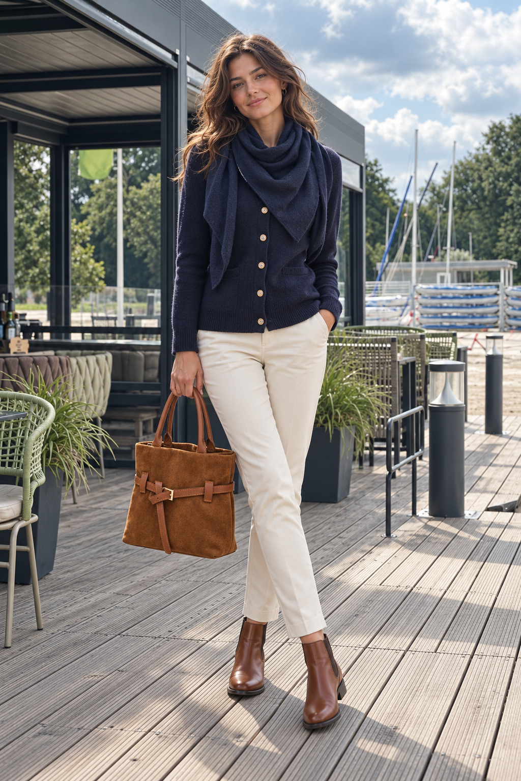 WILDLEDERTASCHE MIT BINDEDETAIL